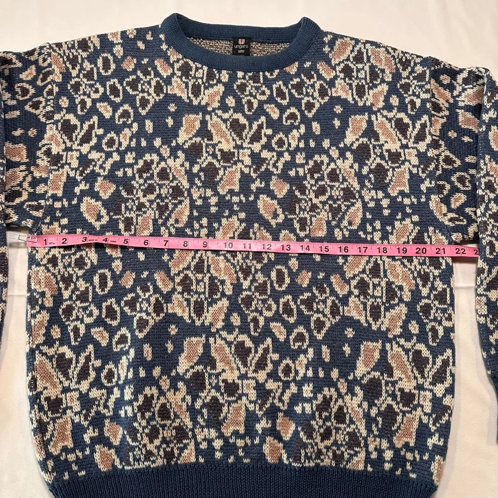 Vintage Ungaro Uomo Abstract Floral Knit Sweater | Paris Designer Pullover